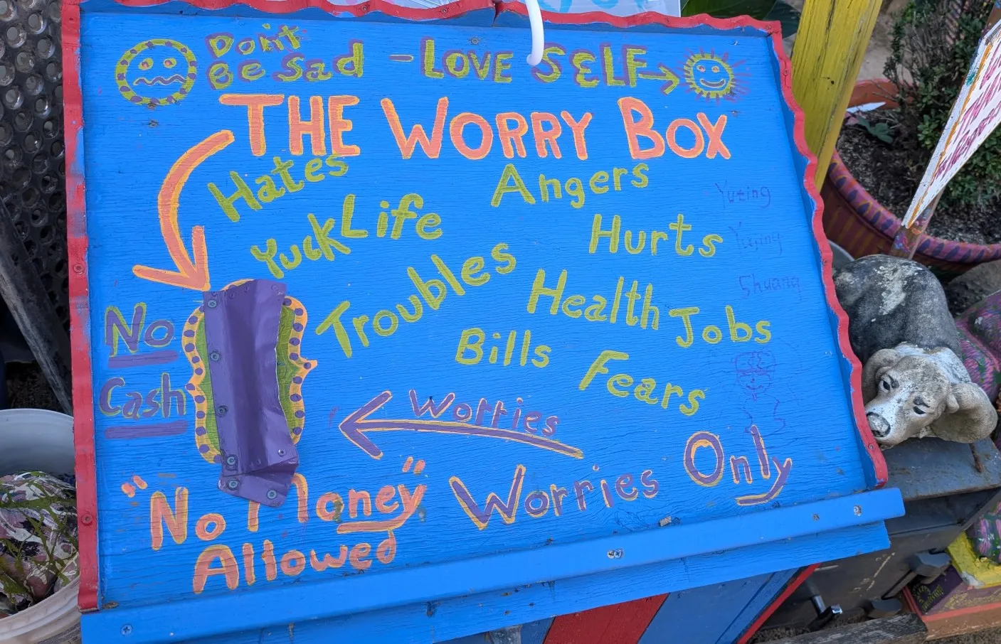 The Worry Box is where you put your worries